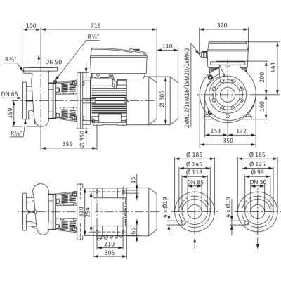 Блочный насос Wilo CronoBloc-BL-E 50/200-15/2-R1 Блочный насос Wilo CronoBloc-BL-E 50/200-15/2-R1