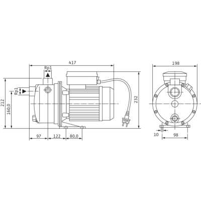 Поверхностный насос Wilo Jet WJ 204 X (1~230 В) Поверхностный насос Wilo Jet WJ 204 X (1~230 В)