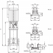 Вертикальный многоступенчатый насос Wilo Multivert MVI 103 (1~230 V, EPDM, PN 16)